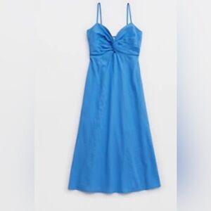 Aerie twist front midi-dress in Royal Slush.